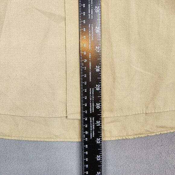 Van Heusen Poplin Button Front Shirt Mens Size 18 Beige Wrinkle Free Half Sleeve - Picture 5 of 7